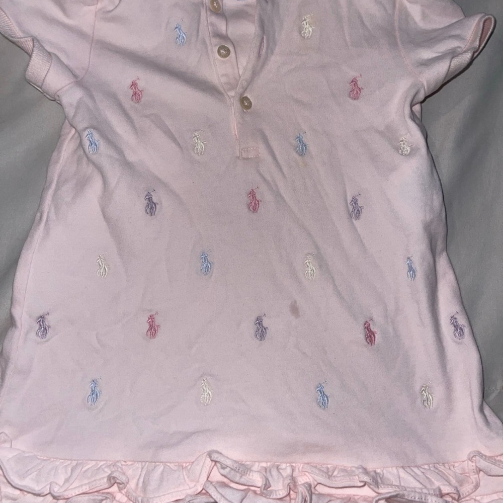 Polo by Ralph Lauren Light Pink Kids Polo with Multicolor Embroidery